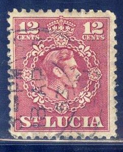 St. Lucia 1949 KGVI 12 p. Mi. 127 Used