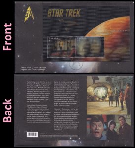 Canada 2922 50th Anniversary Lenticular Star Trek souvenir sheet FDC 2016