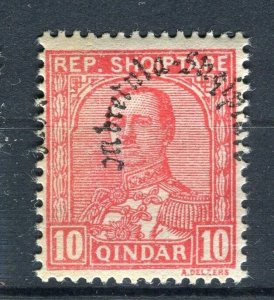 ALBANIA; 1928 Kingdom of Albania Optd issue Mint hinged 10q. value