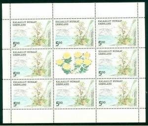 GREENLAND 431a MNH SHEET/8 PLUS LABEL CV $15.00 BIN $8.50