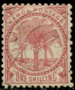 SAMOA Sc#18b SG#39 1887-92 1sh rose carmine perf 12x11½ Used