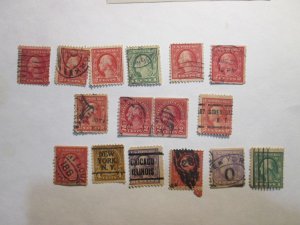 USA lot. Blocks, Washington STAMPS WITH FANCY CANCEL. UNCHEQUED.