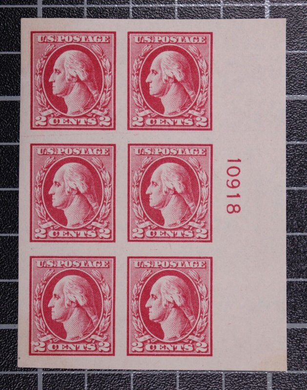 Scott 532 - 2 Cents Washington - Plate Block OG MH Right # 10918 SCV $400.00