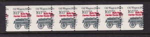 1981 Oil Wagon Transportation Sc 2130a MNH EFO mis-perforated coil strip of 6