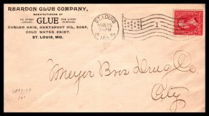 US Readon Glue Co,St Louis,MO 1899 Flag Cancel Cover