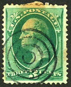 U.S. #136 USED REPAIRED THIN CREASE TEAR