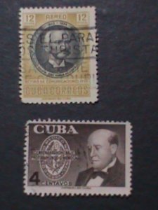 CUBA FAMOUS PERSONS VERY OLD CUBA STAMPS USED- VF WE SHIP TO WORLD WIDE.