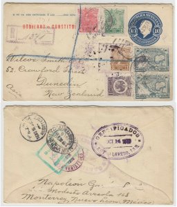 MEXICO 1916 PS REVOLUTIONARY VERACRUZ MEPSI E69-2 + ENVELOPE TO NEW ZEALAND RARE 