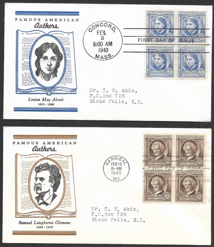 Doyle's_Stamps: Complete Akins Famous Americans Linnprint Cache FDC Set