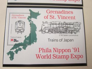 St Vincent Grenadines 1991 Sc 787-90 Train set MNH