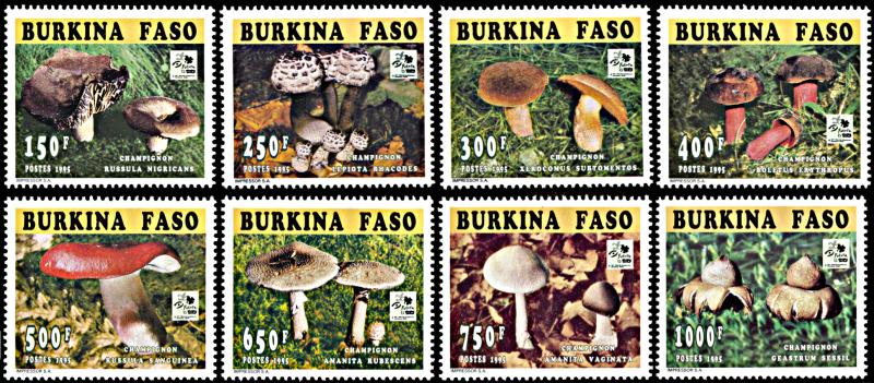 Burkina Faso 1035-1042, MNH, Mushroom and Scout Jamboree