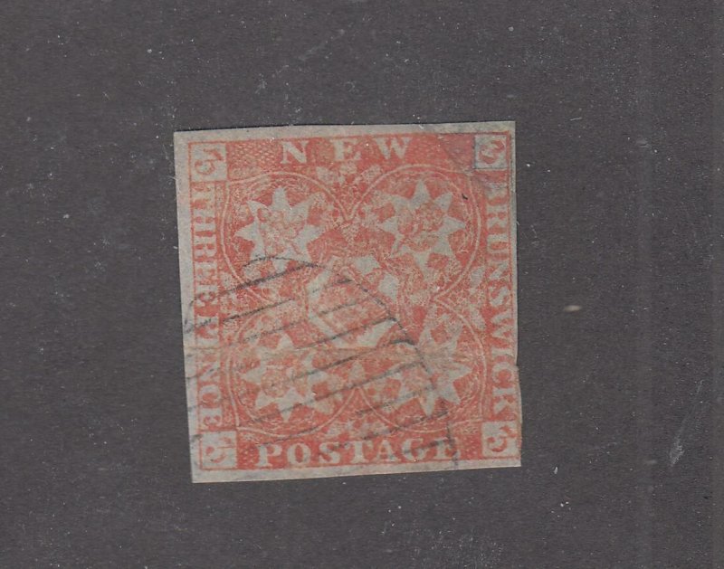 NEW BRUNSWICK # 1 VF-3d RED LIGHTLY USED CAT VALUE $700