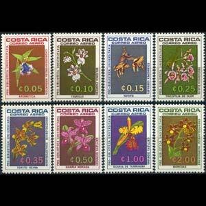 COSTA RICA 1967 - Scott# C443-50 Orchids Set of 8 NH