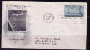 U.S. FDC Sc. # C36 Airmail Artcraft Cachet