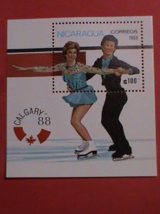 NICARAGUA STAMP: 1988 WINTER OLYMPIC GAMES, CALGARY88 CANADA :MNH S/S SHEET .