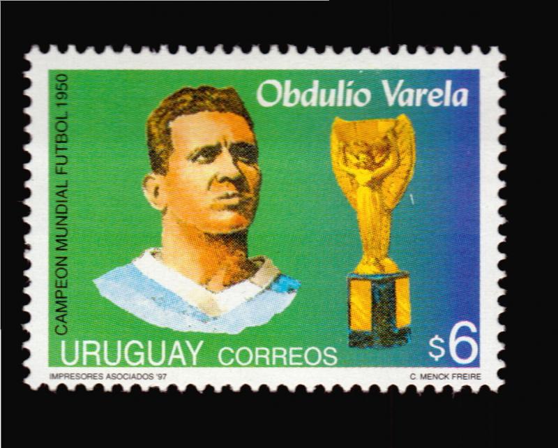 1950 SOCCER FIFA WORLD CUP CHAMPION OBDULIO URUGUAY  #1698c MNH Jules Rimet cup