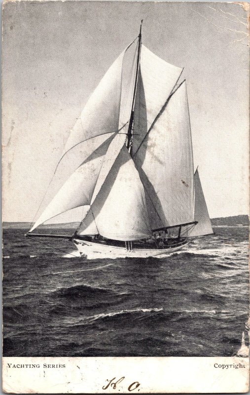1905  NSW Australia Yatching Series Picture Postcard Cover To England