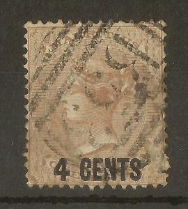 Mauritius 1878 4c on 1d SG84 Used - Spacefiller