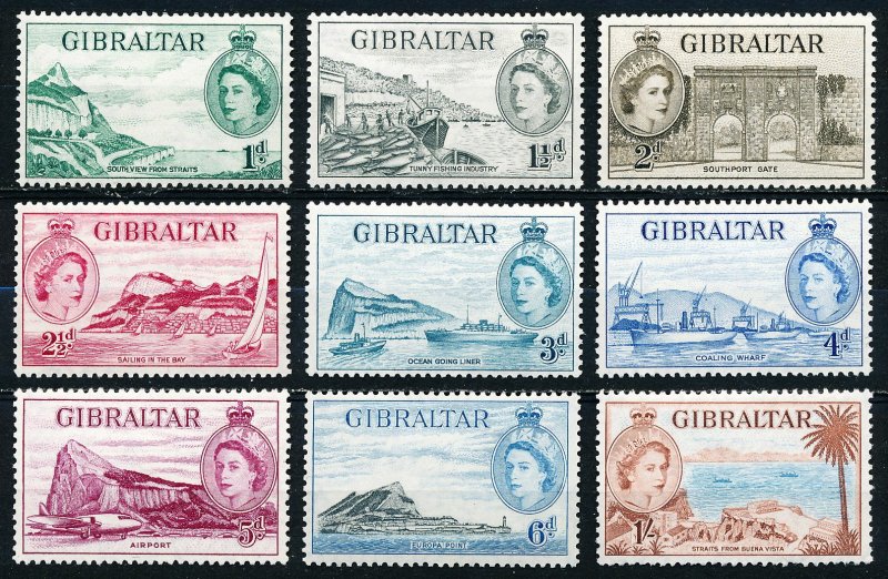 Gibraltar #133-141 Short Set of 9 MLH