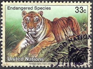 United Nations #757 33¢ 1999 Endangered Species - Tiger. Used.