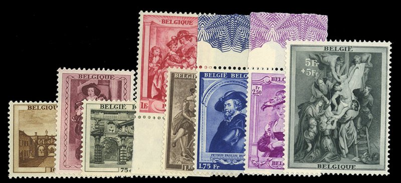 Belgium #B241-248 Cat$140, 1939 Rubens, complete set, never hinged