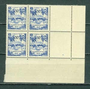GUADELOUPE 1947 DUES #J40 WIDE MARGIN CORNER BLK MNH