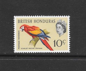 BIRDS - BRITISH HONDURAS #172  SCARLET MACAW  MNH