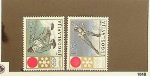 YUGOSLAVIA Sc 1089-90 NH ISSUE OF 1972 - OLYMPICS