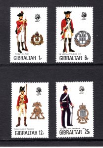 Gibraltar #330-333  VF, Unused, OG, VLH, Military Uniforms ..... 2440223