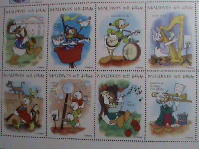 ​MALDIVES STAMP-1995 SC#2059a DONALD DUCK FAMILY ORCHESTRA -DISNEY CARTOON MNH