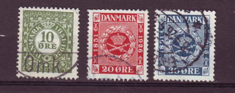 J11922 JL stamps 1926 denmark set 3 used #178-80