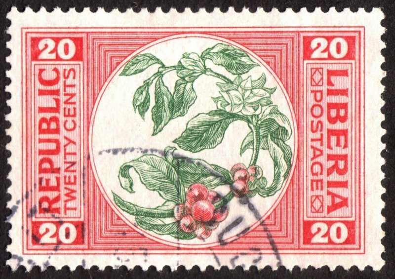1920, Liberia 20c, Used, Sc 187