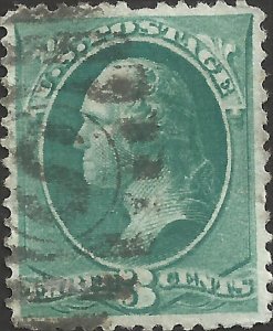 # 207 Blue Green Used Slip Impresion Doubleing Entire Lower Area George Washi...