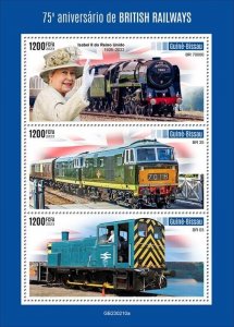 Guinea-Bissau - 2023 British Railways Anniversary - 3 Stamp Sheet - GB230210a