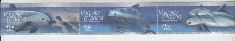 2015 Mexico Fauna - Porpoises S3 (Scott 2975) mnh