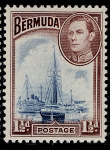 BERMUDA GVI SG111b, 1½d light blue & purple-brown, LH MINT.