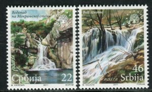0411 SERBIA 2011 - European Nature Protection - Waterfall - MNH Set