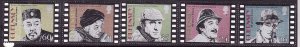 Guernsey-Sc#576-80- id6-unused NH set-Movies-Classic Detectives-1996-