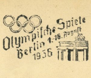 Germany Bremen Photo Card Berlin 1936 Olympic Games Brandenburg Gate Postmark