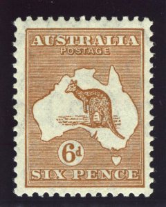 Australia 1931 Roo 6d chestnut MLH. SG 132. Sc 121.