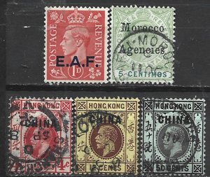 COLLECTION LOT 15076 GB OFFICES ABROAD 5 STAMPS 1902+ CV+$18