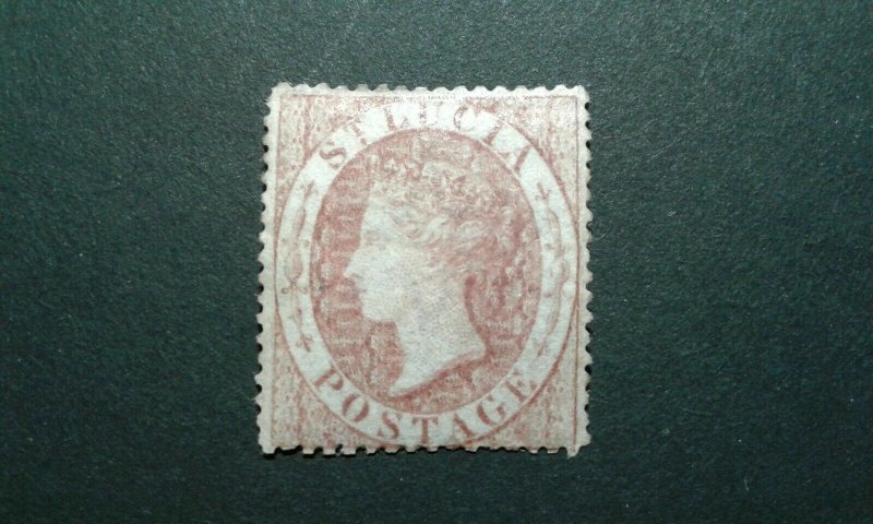 St Lucia #1 mint hinged wmk 5 e206 9903