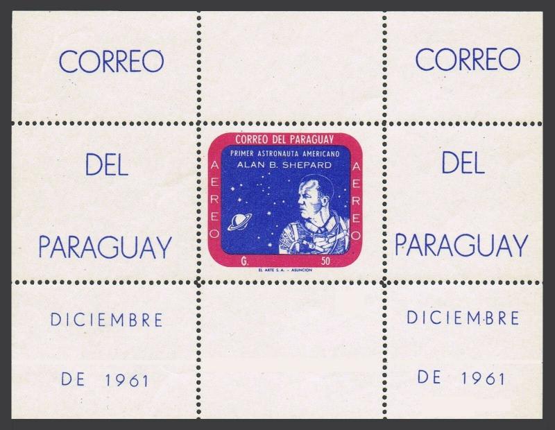 Paraguay 616a sheet,MNH.Michel Bl.12. Alan B.Shepard,First US astronaut,1961.