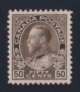 Canada Sc #120 (1925) 50c black brown Admiral Mint VF H 