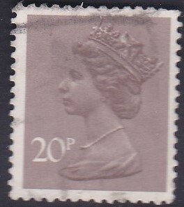 G.B.  1996 -  QE II (Machins) - Blackish Violet- 20p - used