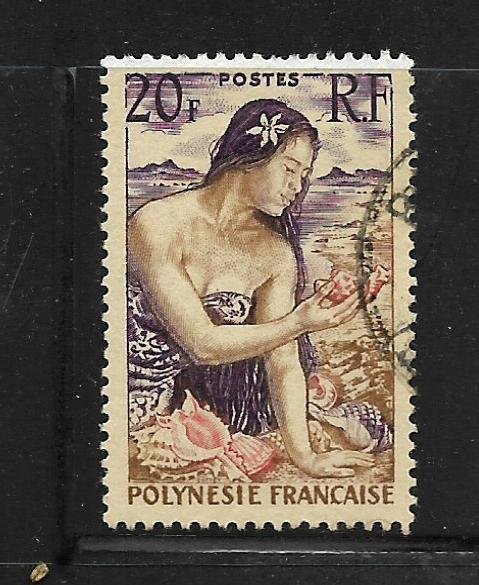 FRENCH POLYNESIA, 190, USED,GIRL WITH SHELLS