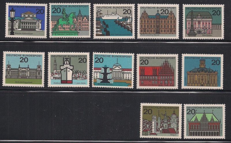 GERMANY SC# 869-79A F-VF OG 1964-65