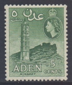 Aden Scott 48 - SG48, 1953 Elizabeth II 5c MH*