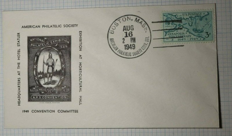 APS Natl Philatelic Exhibition Boston MA Convention Cachet Cover 1949 set 2