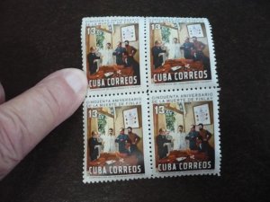 Stamps - Cuba - Scott# 989-995 - Mint Hinged Set of 7 Stamps in Blocks of 4